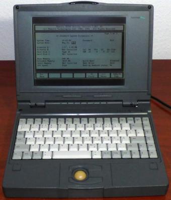 Peacock Laptop, 4MB RAM, 122MB HDD Type 36, 1.44MB Floppy, Phoenix Bios 1993